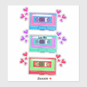 Sticker Bande dessinée de mixtape musicale vintage mignonn