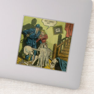 Sticker Bande dessinée d'horreur effrayante et Vintage