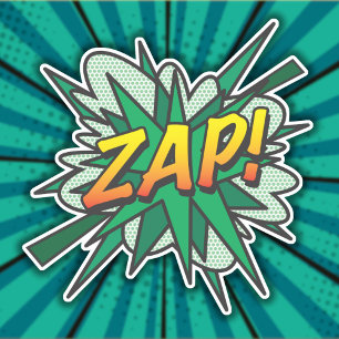 Sticker Bande dessinée rétro fun ZAP Art Pop