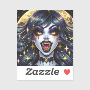 Sticker Bande dessinée Style Vampire Halloween Party
