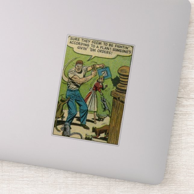 Sticker Bande dessinée vintage d'horreur | âge d'or 1950 (Détail)