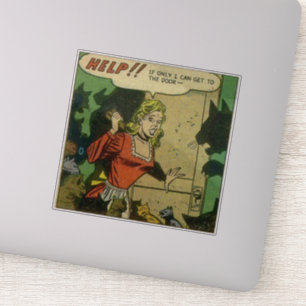 Sticker Bande dessinée vintage d'horreur   Bande dessinée 
