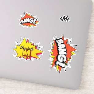 Sticker Bang Retro Action Comic Book Bubble