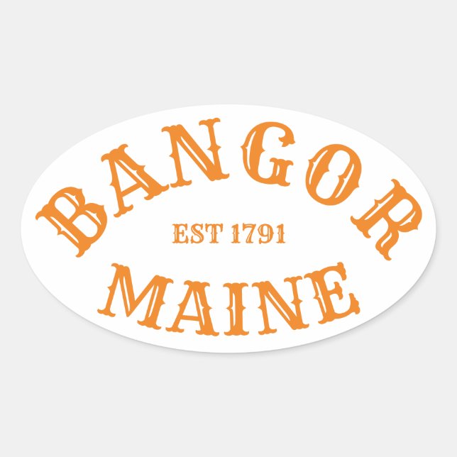 Sticker Bangor, Maine Oval (Devant)