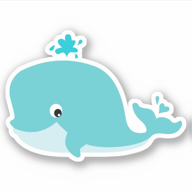 Sticker Banimal marin mignon, baleine (Devant)