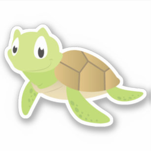 Sticker Banimal marin mignon, tortue