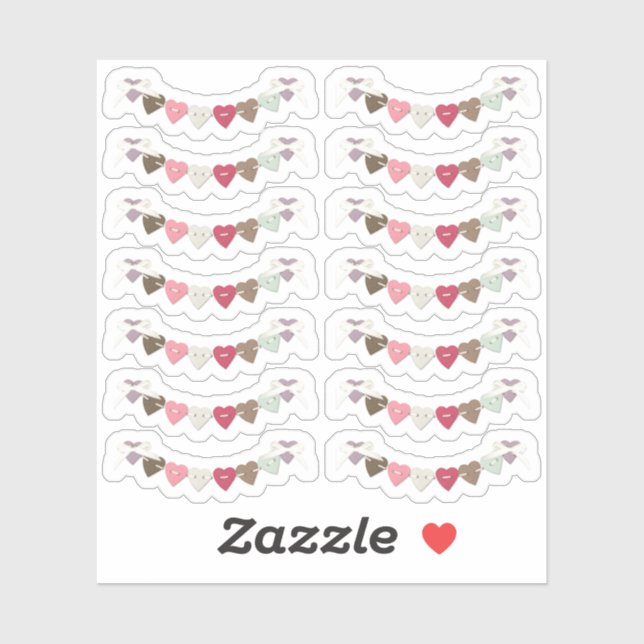 Sticker Bannières de roussaillage Country Heart Bunting (Feuille)