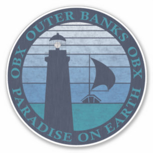 Sticker Banques extérieures OBX Blue Sky Navy Aqua Vintage