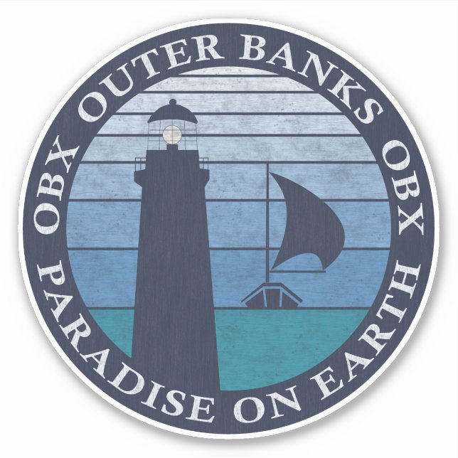 Sticker Banques extérieures OBX Blue Sky Navy Pearl Blanc  (Devant)