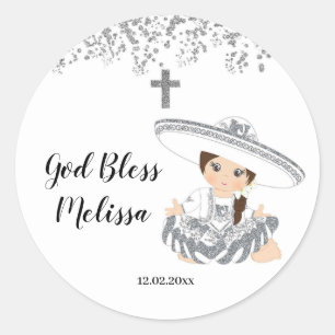 Sticker Baptême Charra Girl mexicaine