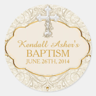 Sticker baptisant Gold & Silver Cross Baptism