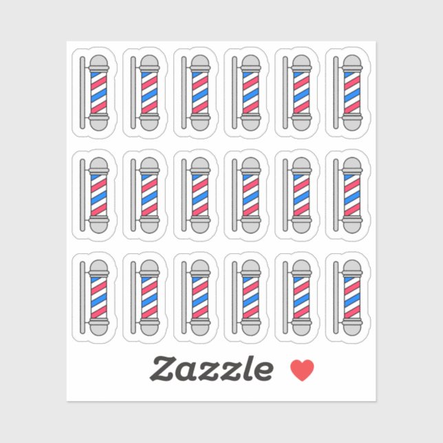 Sticker Barber Poteau Barbershop Salon Haircut Planner (Feuille)