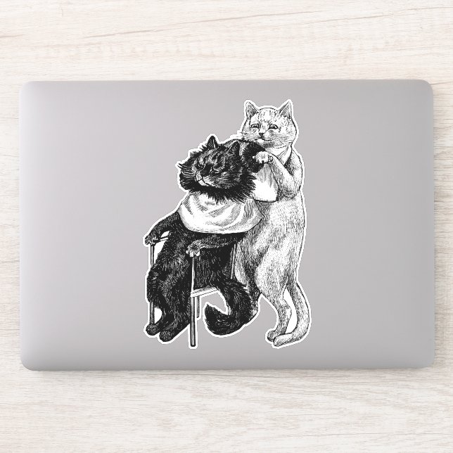 Sticker Barbier chats artisanat art animal (Ordinateur)