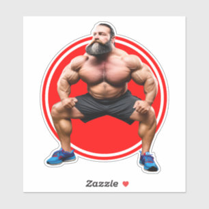 Sticker Barbu musclé