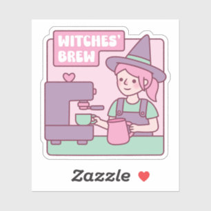 Sticker Barista Sorcière Sorcières Préparent Café Drôle