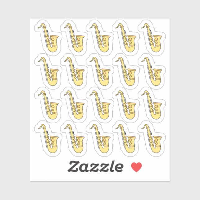 Sticker Baritone Saxaphone Jazz Musicien Bujo Planner (Feuille)