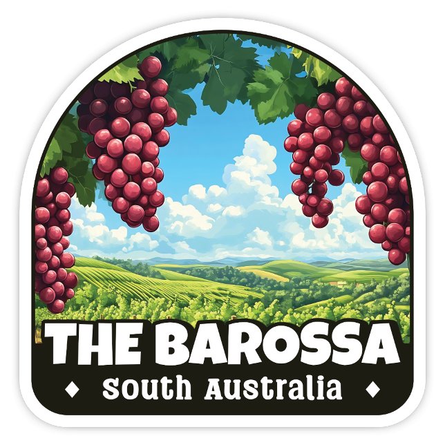 Sticker Barossa, Australie du Sud (The Barossa, South Australia arch shaped sticker.)