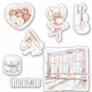 Sticker Barre de ballet Ours en peluche Chaussures de ball