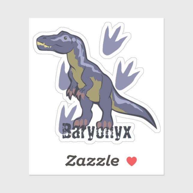 Sticker Baryonyx bleu (Feuille)