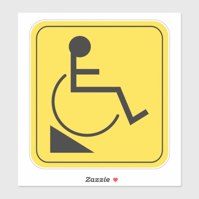 Sticker bas pour rampe en fauteuil roulant Jaune d (Feuille)