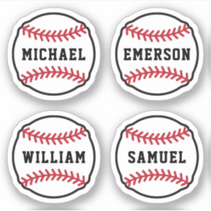 Sticker Baseball avec nom ou texte personnalisé, ensemble