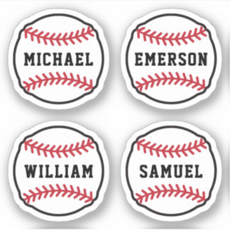 Sticker Baseball avec nom ou texte personnalisé, ensemble