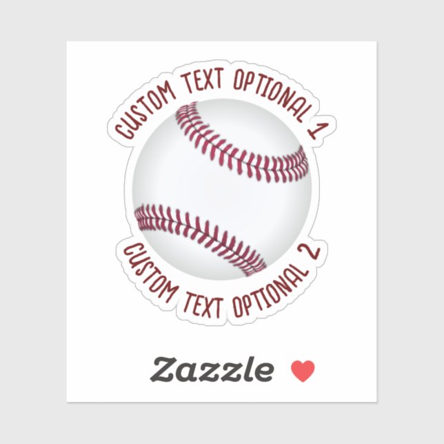 Sticker Baseball avec texte (Feuille)