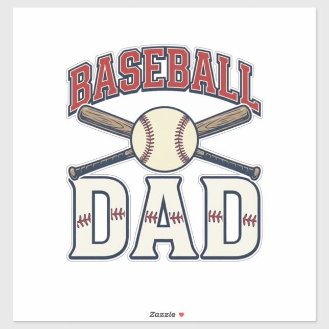 Sticker Baseball Dad Vintage Engraving Shirt Design_1 (Feuille)