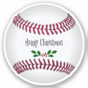 Sticker Baseball Joyeux Noël design populaire
