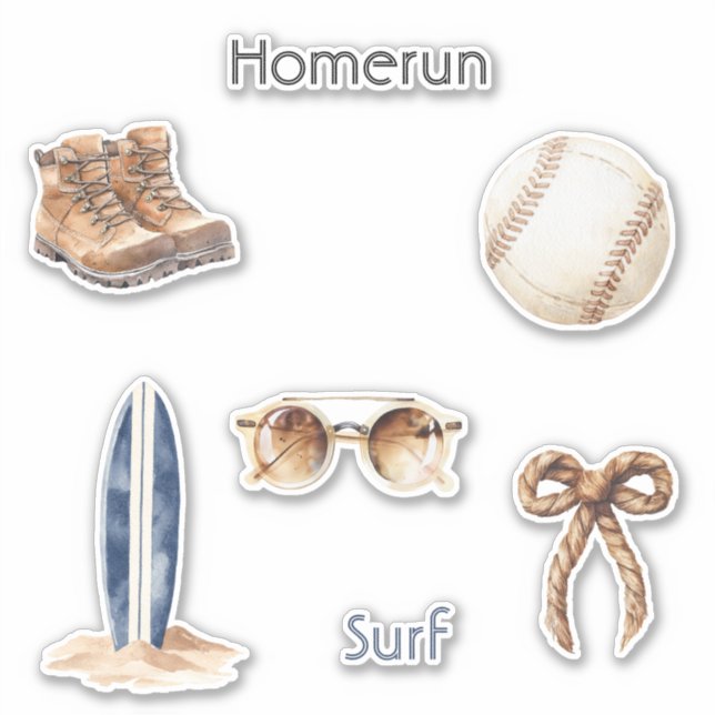 Sticker Baseball Surfing Homerun (Devant)