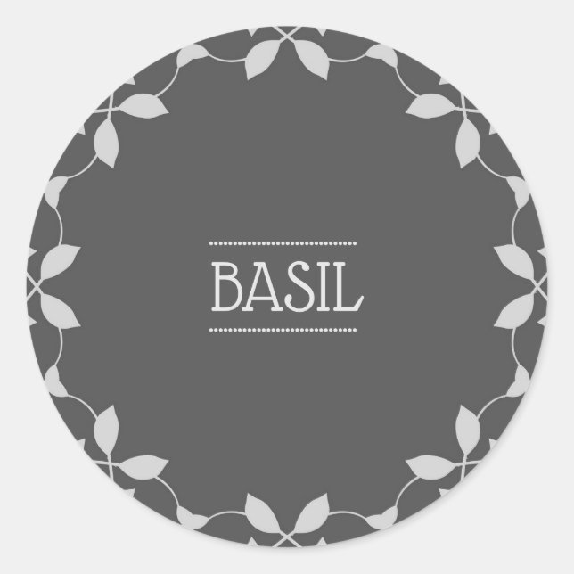 Sticker Basil Spice Jar Étiquettes (Devant)