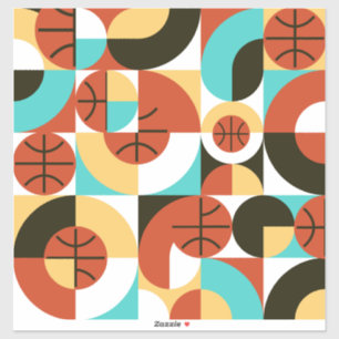 Sticker Basket-ball art géométrique Abstrait