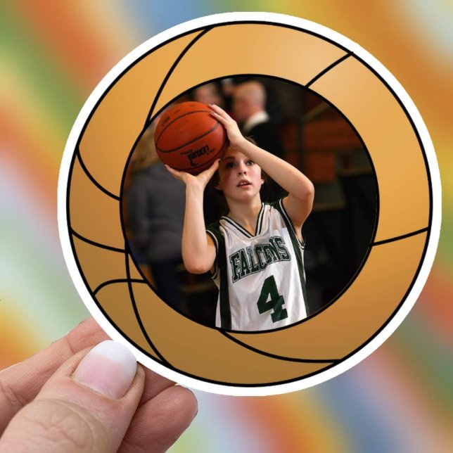 Sticker Basket-ball photo de sport (Photo Basketball Sticker)