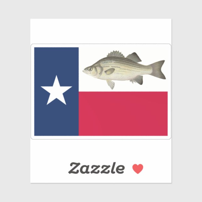 Sticker Basse blanche du drapeau du Texas (Feuille)