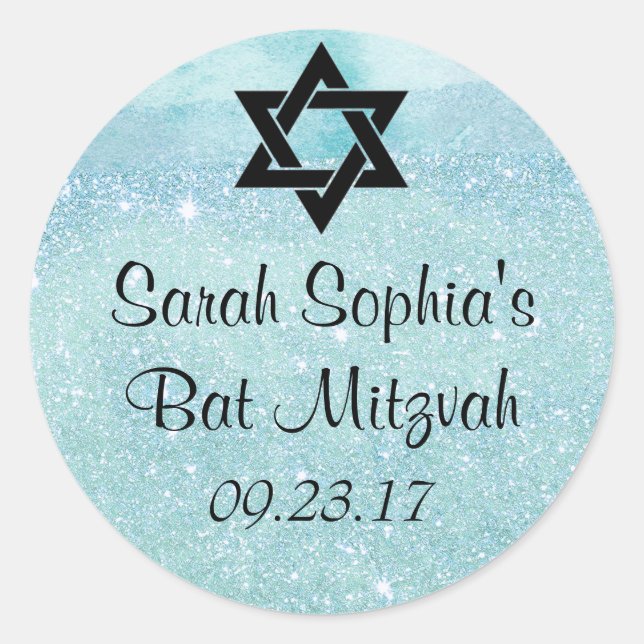 Sticker bat mitzvah, Balise Favoriser, Décor Bat m (Devant)