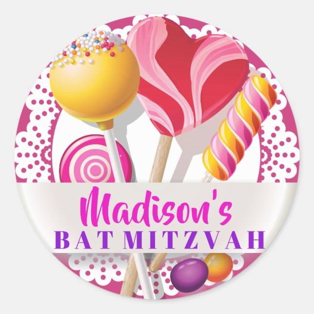 Sticker Bat mitzvah de la fête cadeau CANDY STORE (Devant)