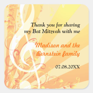 Sticker Bat mitzvah des Clefs de musique