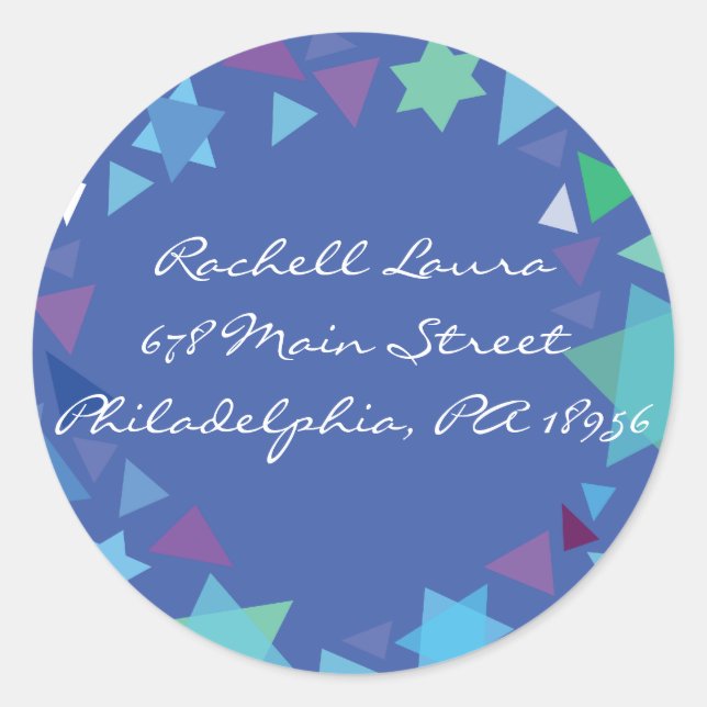 Sticker Bat mitzvah pour fille avec étoiles dans s (Devant)