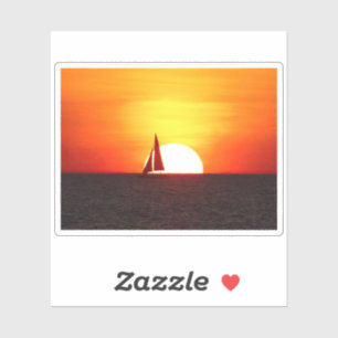 Sticker Bateau à voile à Sunset