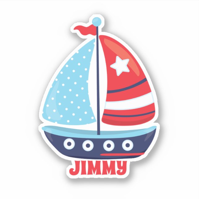 Sticker Bateau à voile pour enfants, Nautique, Marine, Ajo (Devant)