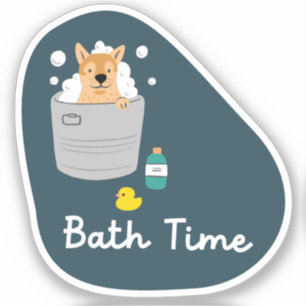 Sticker "Bath Time" rappel de garde de chien marine et aqu