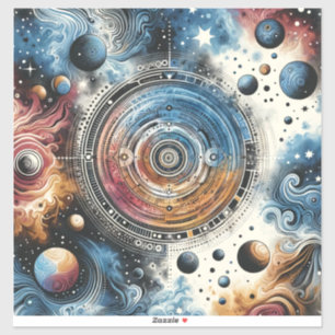 Sticker Batik futuriste Art cosmique - Design spatial