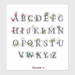 STICKER BÂTIMENT VINYL POUR ENFANTS : GRAPHIQUE ALPHABET