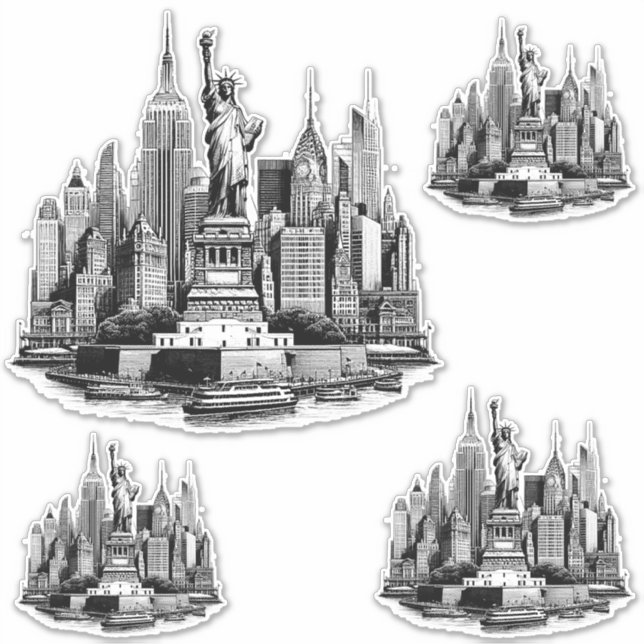 Sticker Bâtiments de New York City Architecture art (Devant)