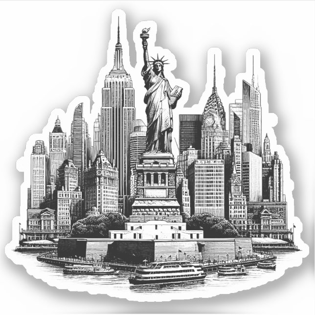 Sticker Bâtiments de New York City Architecture art (Devant)