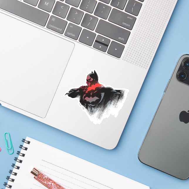 Sticker Batman Crimson Batarang (Ordinateur portable avec iPhone)