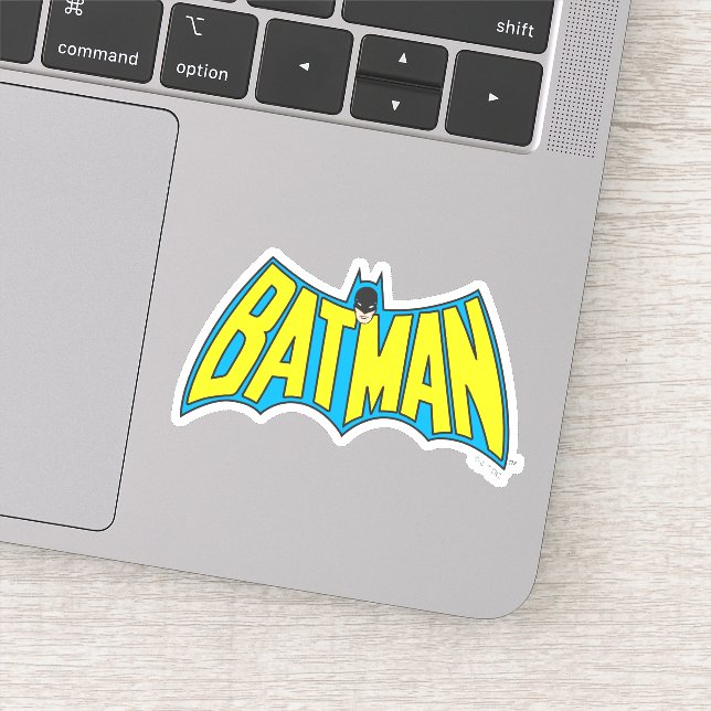 Sticker Batman | Logo Vintage bleu jaune (Détail)