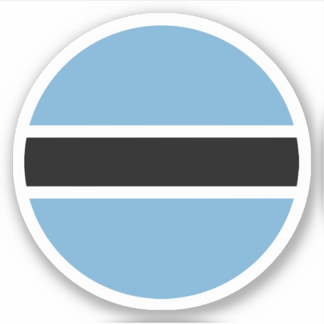 Sticker Bâton rond du drapeau du Botswana (Devant)