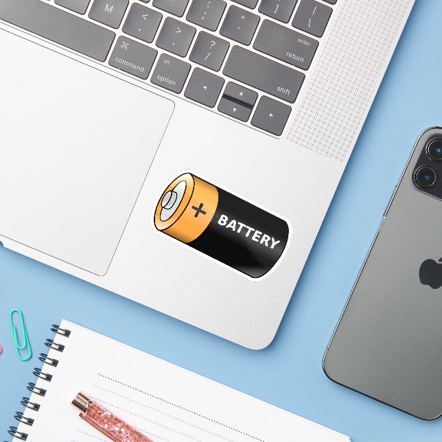 Sticker Batterie (Ordinateur portable avec iPhone)