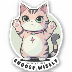 Sticker Batterie à 50 Choisissez judicieusement – Humour i
